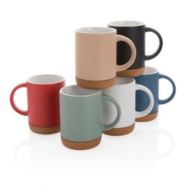 Logo trade promotional giveaways image of: Ceramic mug with cork base 280ml