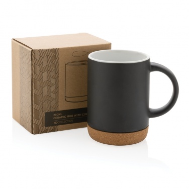 Logo trade promotional merchandise picture of: Ceramic mug with cork base 280ml