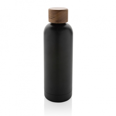 Logo trade advertising products picture of: Wood RCS certified recycled stainless steel vacuum bottle
