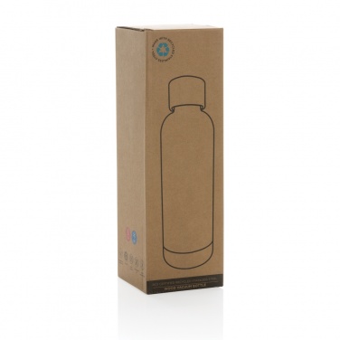Logo trade promotional products image of: Wood RCS certified recycled stainless steel vacuum bottle