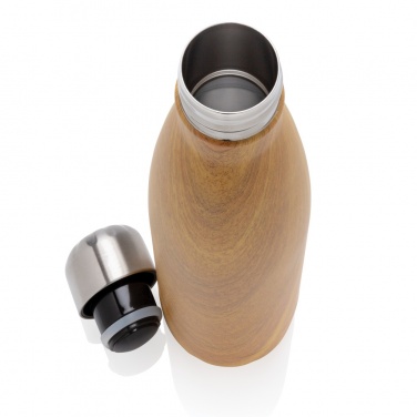 Logo trade promotional gift photo of: Vacuum insulated stainless steel bottle with wood print