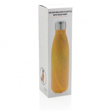Logotrade promotional items photo of: Vacuum insulated stainless steel bottle with wood print
