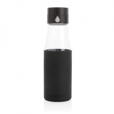 Logotrade promotional gift picture of: Ukiyo glass hydration tracking bottle with sleeve