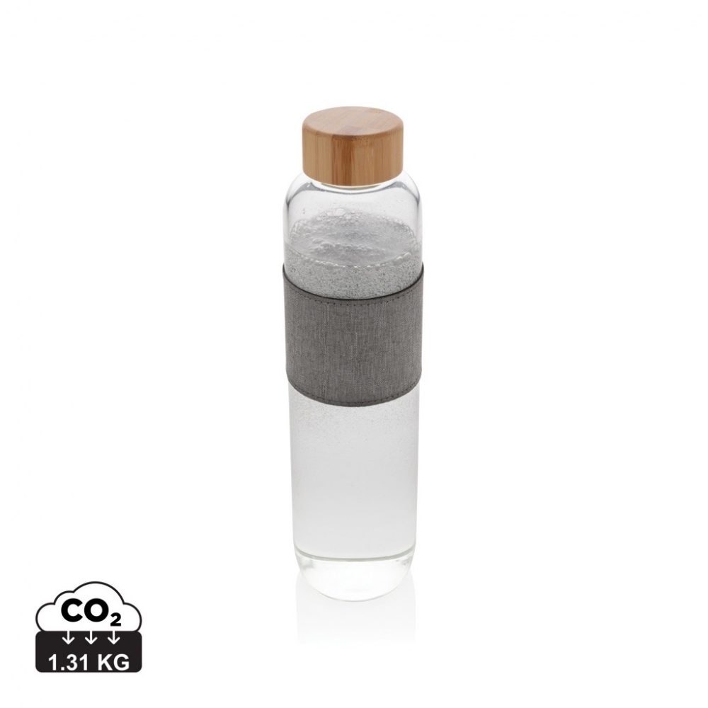 Logo trade business gift photo of: Impact borosilicate glass bottle with bamboo lid