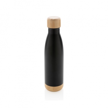 Logo trade advertising product photo of: Vacuum stainless steel bottle with bamboo lid and bottom