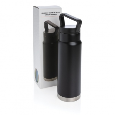 Logo trade promotional products image of: Leakproof vacuum on-the-go bottle with handle
