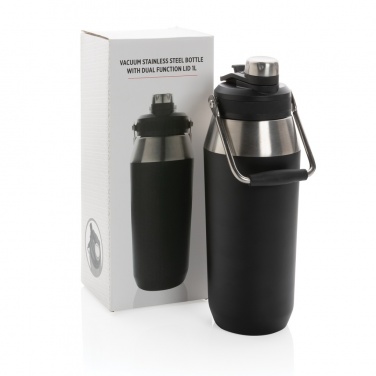 Logotrade promotional merchandise image of: Vacuum stainless steel dual function lid bottle 1L
