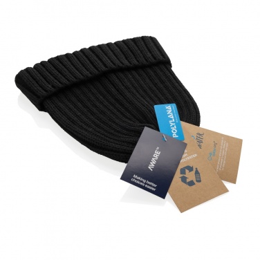 Logo trade promotional giveaways picture of: Kennedi AWARE™ Polylana® beanie with large rib