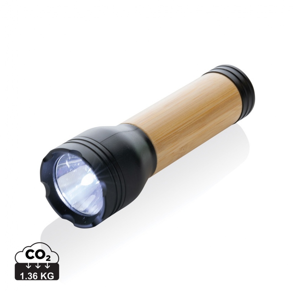 Logo trade corporate gift photo of: Lucid 3W RCS certified recycled plastic & bamboo torch
