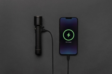 Logo trade promotional giveaway photo of: Gear X RCS recycled aluminum USB-rechargeable torch large