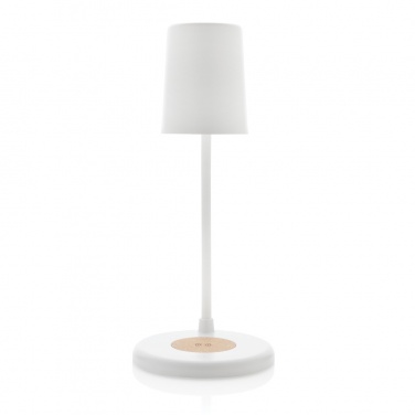 Logo trade promotional merchandise photo of: Zenara RCS recycled plastic and cork 15W wireless desk lamp