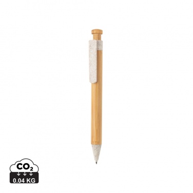 Logo trade promotional products image of: Bamboo pen with wheatstraw clip