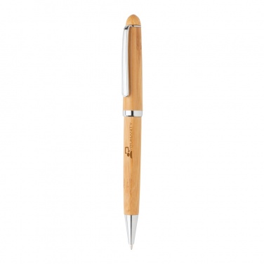 Logo trade promotional giveaways image of: Bamboo pen in box