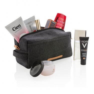 Logotrade corporate gift image of: Canvas toiletry bag PVC free