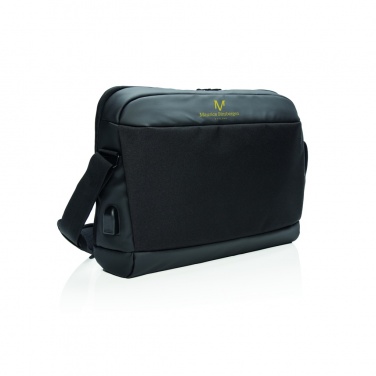Logo trade promotional items image of: Madrid RFID USB 15.6" laptop bag PVC free