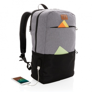 Logo trade promotional products image of: Modern 15.6" USB & RFID laptop backpack PVC free