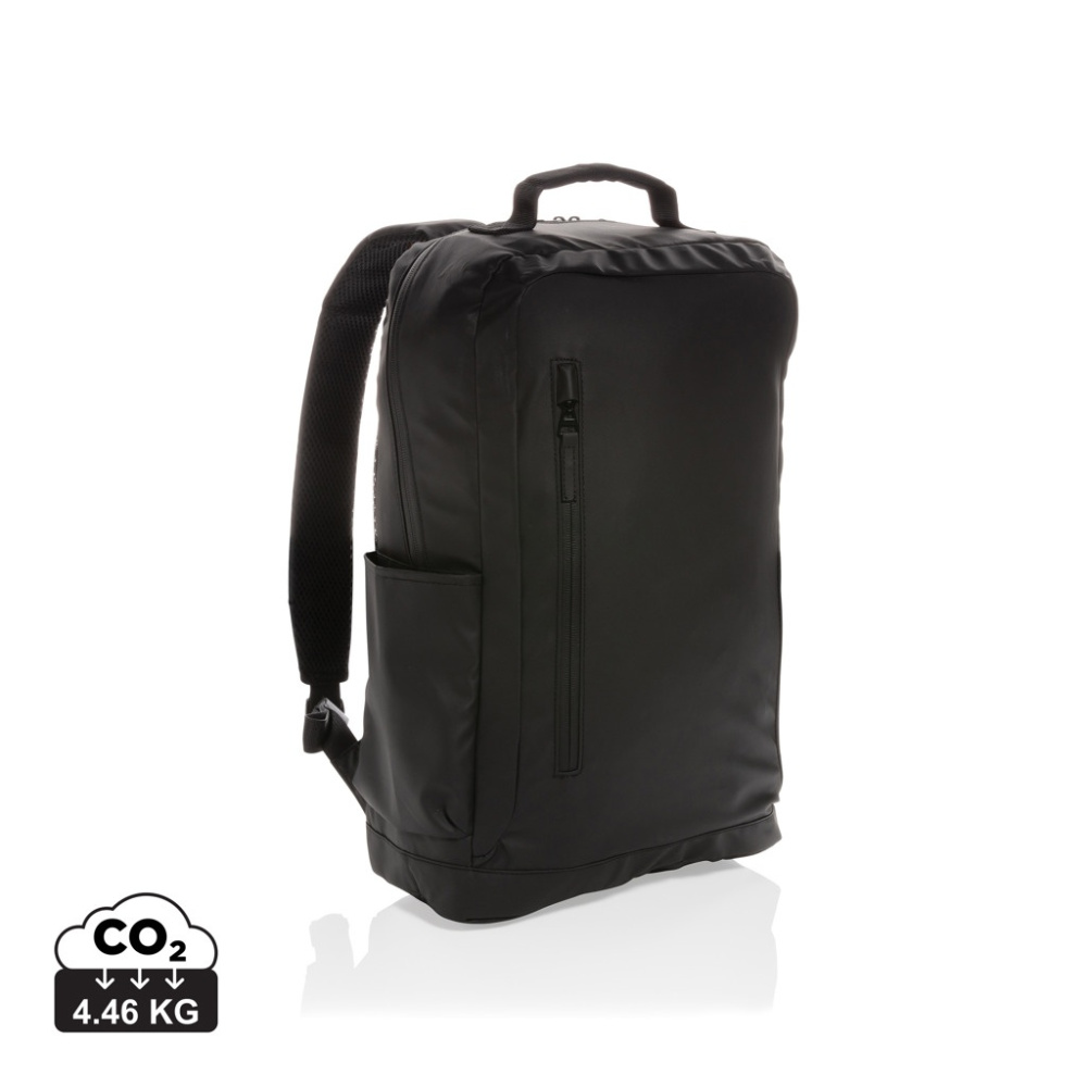 Logo trade promotional giveaway photo of: Fashion black 15.6" laptop backpack PVC free