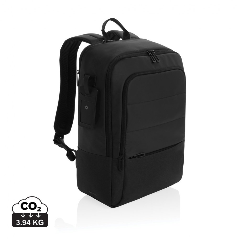 Logo trade business gifts image of: Armond AWARE™ RPET 15.6 inch deluxe laptop backpack