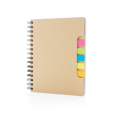 Logotrade promotional product image of: A5 Kraft spiral notebook with sticky notes