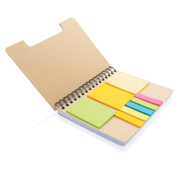Logo trade corporate gift photo of: A5 Kraft spiral notebook with sticky notes