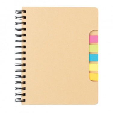 Logotrade business gift image of: A5 Kraft spiral notebook with sticky notes