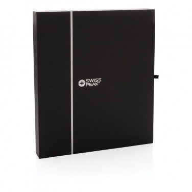 Logo trade promotional giveaways image of: Swiss Peak deluxe A5 notebook and pen set