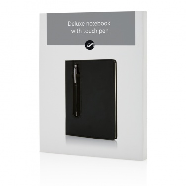 Logo trade promotional merchandise picture of: Standard hardcover PU A5 notebook with stylus pen