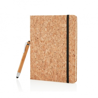 Logotrade promotional product image of: A5 notebook with bamboo pen including stylus