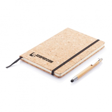 Logotrade promotional gifts photo of: A5 notebook with bamboo pen including stylus