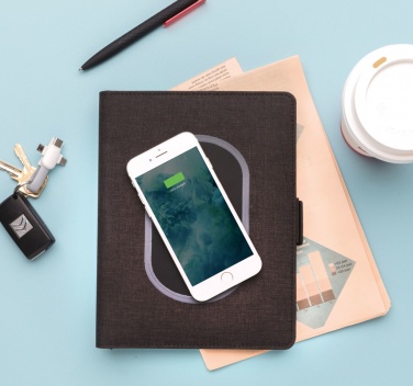 Logo trade promotional giveaways image of: Air 5W wireless charging notebook cover A5