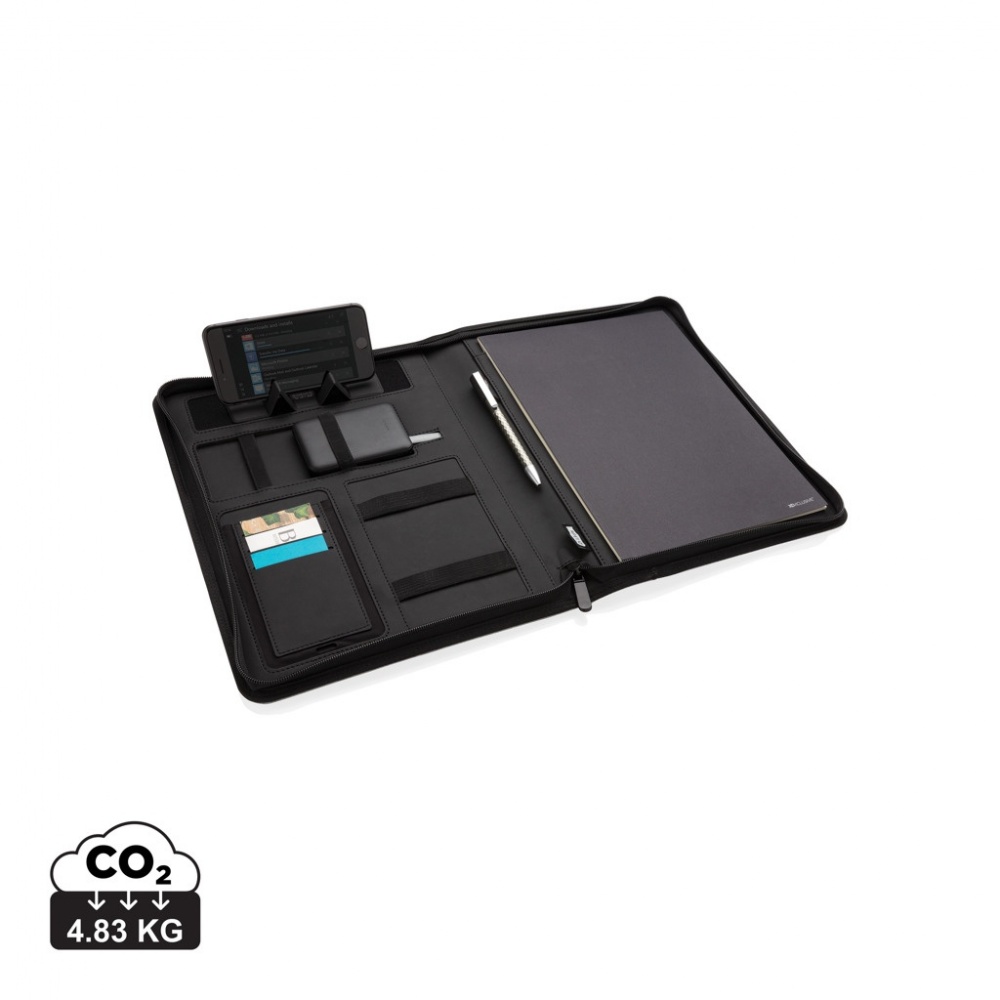 Logo trade promotional products picture of: Air 5W wireless charging portfolio A4 w/ 5000 mAh powerbank