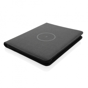 Logotrade corporate gift picture of: Air 5W wireless charging portfolio A4 w/ 5000 mAh powerbank