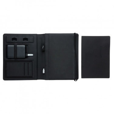 Logo trade advertising product photo of: Air 5W wireless charging notebook with 5000mAh powerbank