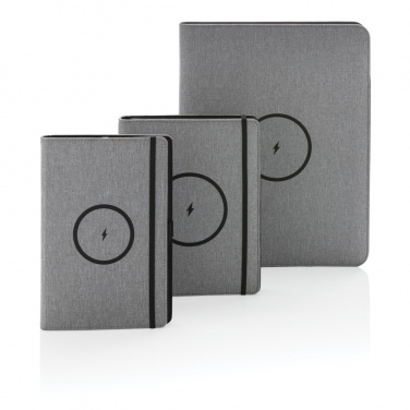 Logo trade promotional product photo of: Air 5W wireless charging notebook with 5000mAh powerbank
