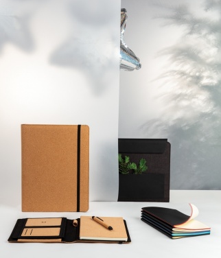 Logo trade promotional items image of: Fiko 5W wireless charging portfolio A4 with powerbank