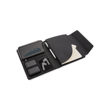 Logo trade promotional giveaways image of: Fiko wireless charging A5 portfolio with powerbank