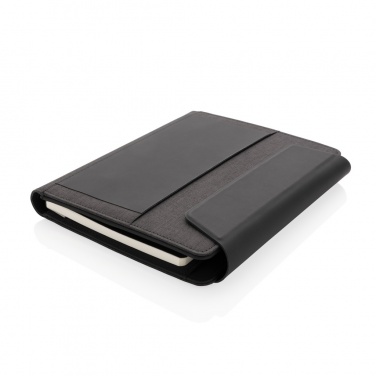 Logo trade promotional giveaways picture of: Fiko wireless charging A5 portfolio with powerbank