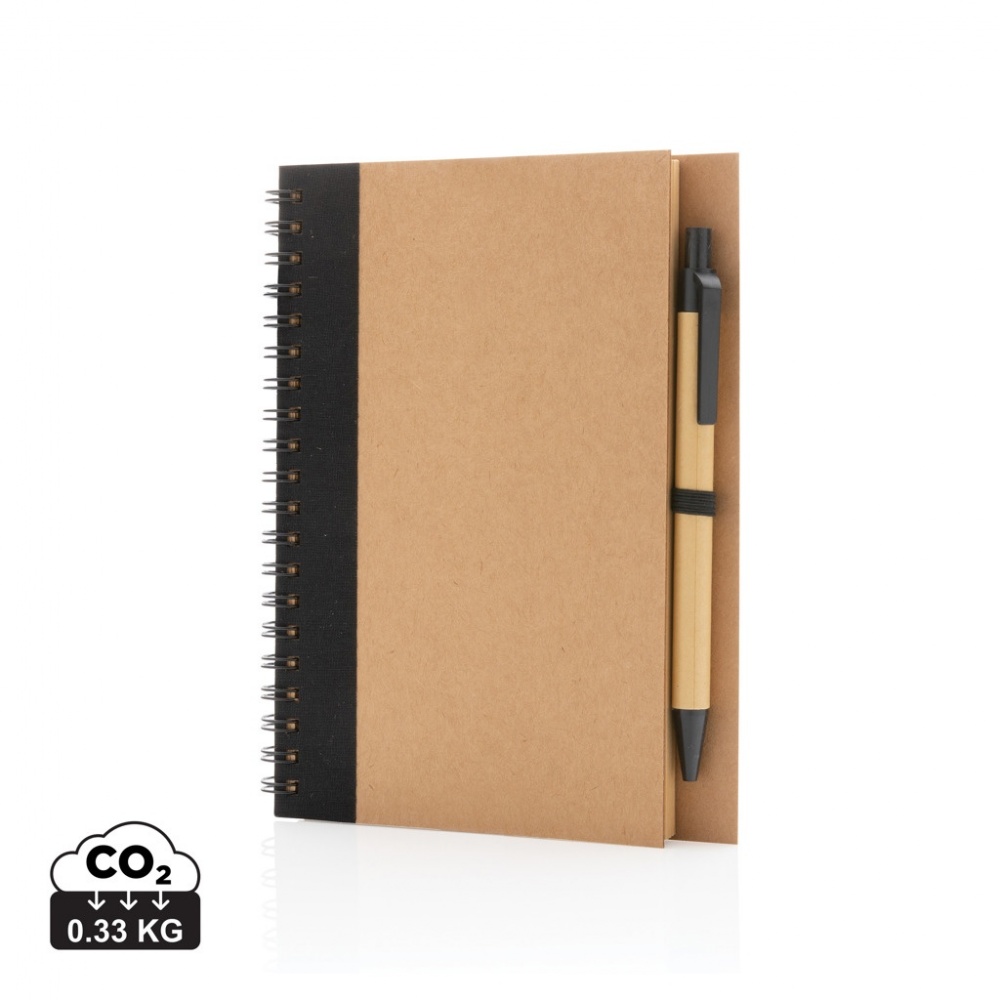 Logotrade promotional item image of: Kraft spiral notebook with pen