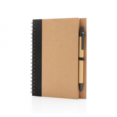 Logo trade promotional gifts picture of: Kraft spiral notebook with pen