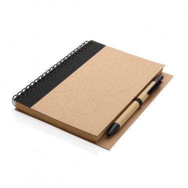 Logotrade advertising product image of: Kraft spiral notebook with pen