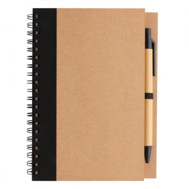 Logotrade advertising product image of: Kraft spiral notebook with pen