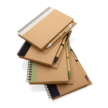 Logo trade promotional products picture of: Kraft spiral notebook with pen