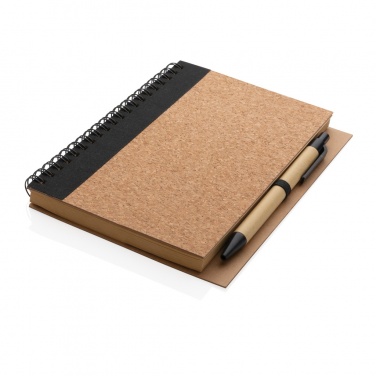 Logo trade promotional items picture of: Cork spiral notebook with pen