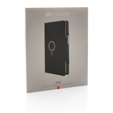 Logo trade promotional products image of: Artic Magnetic 10W wireless charging A4 portfolio
