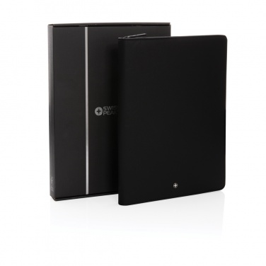 Logo trade promotional item photo of: Swiss Peak Heritage RCS rPU A4 portfolio with zipper
