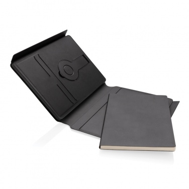 Logo trade corporate gifts picture of: Swiss Peak RCS rePU notebook with 2-in-1 wireless charger
