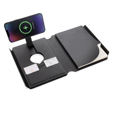 Logotrade business gift image of: Swiss Peak RCS rePU notebook with 2-in-1 wireless charger