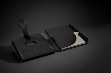 Logotrade promotional giveaway picture of: Swiss Peak RCS rePU notebook with 2-in-1 wireless charger