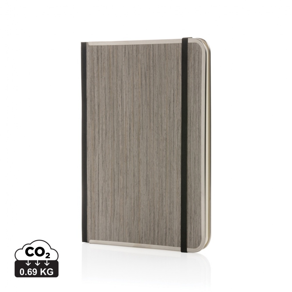 Logo trade promotional gifts picture of: Treeline A5 wooden cover deluxe notebook