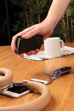 Logo trade promotional gifts picture of: Standard aluminium RFID cardholder with PU wallet
